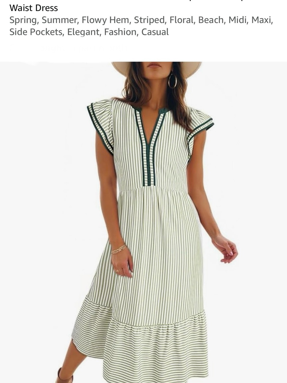 Women’s Dokotoo v-neck cap sleeve empire waist dress medium New